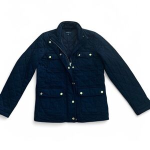 J.Crew MERCANTILE Small Navy Quilted Jacket with Gold Buttons